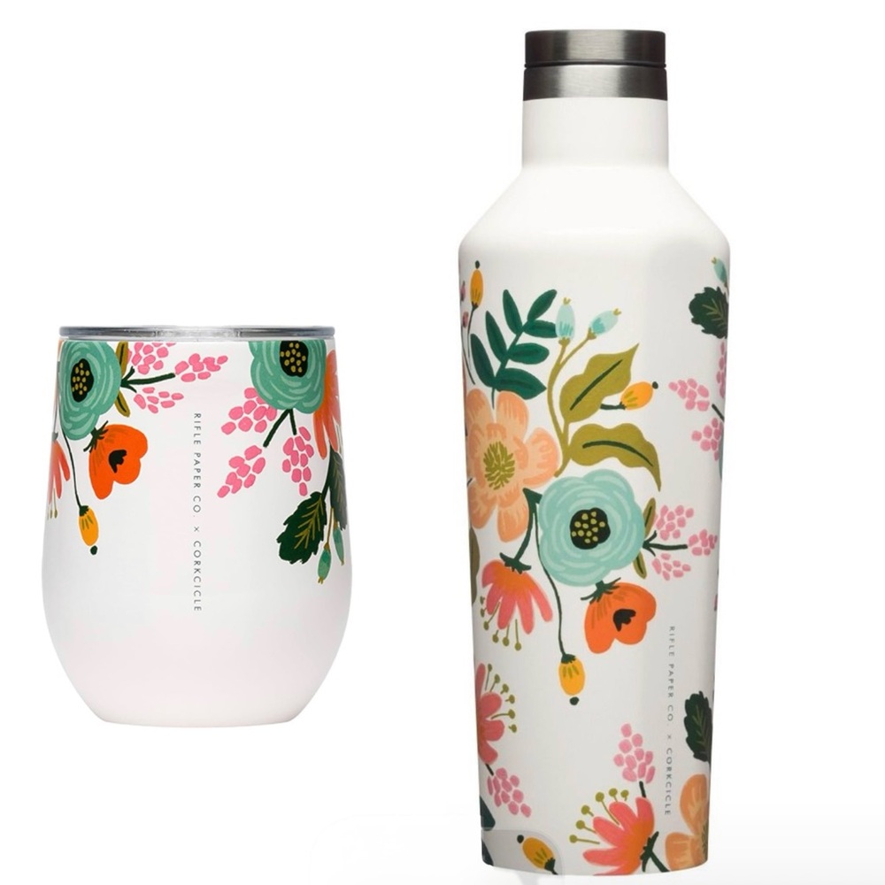 Rifle Paper Co x Corkcicle 16oz Canteen and 12oz Stemless Wine Tumbler - New